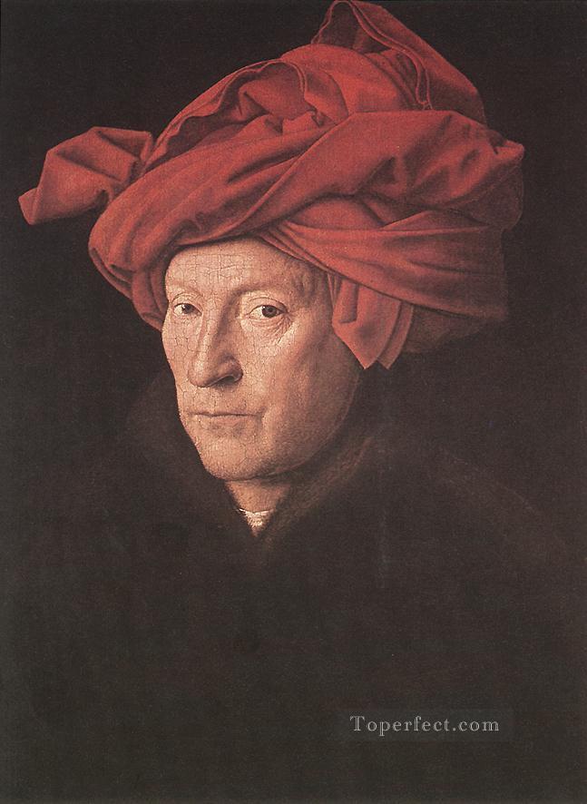 Man in a Turban Renaissance Jan van Eyck Oil Paintings